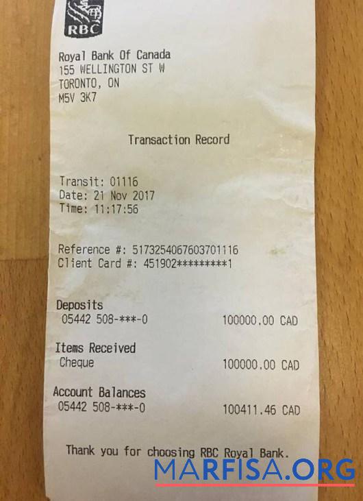 Blank Canada RBC bank check template